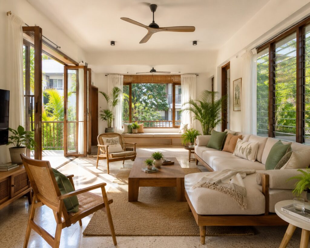 Sunlight beaming through a balcony, making it more calmer