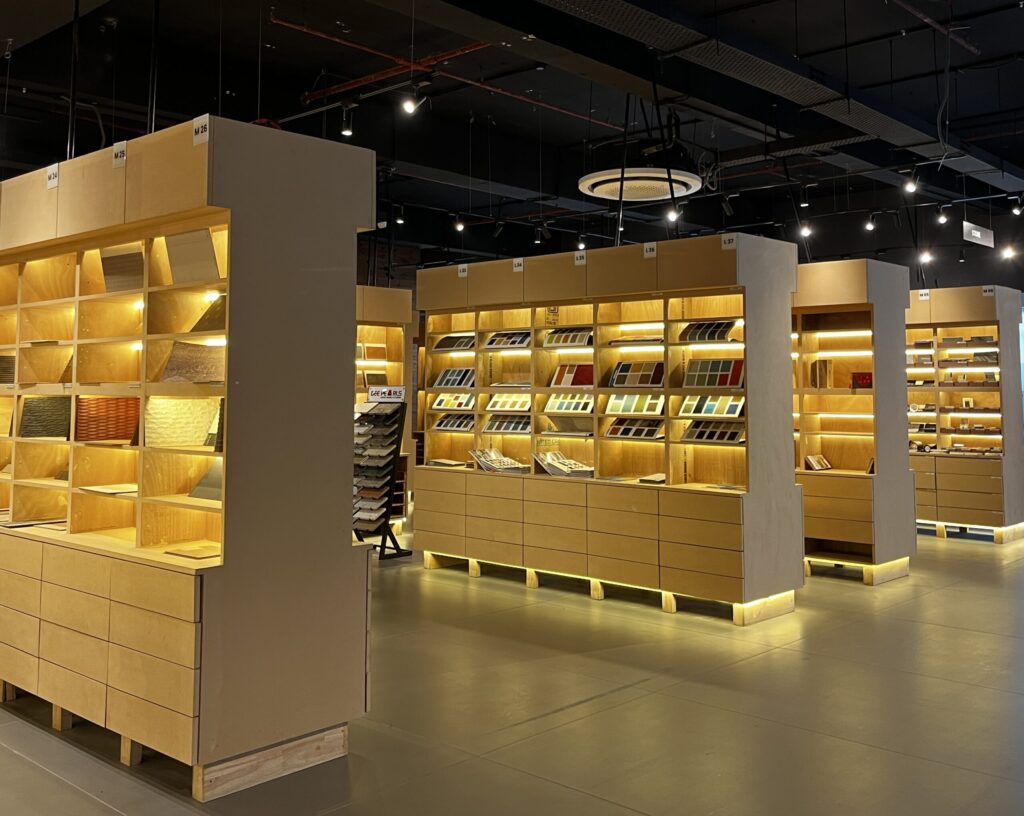 Material library shelves at Knowledge Center, Gurugram
